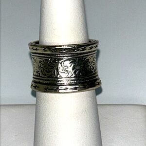 NWOT Passage To Israel Designer Sterling Silver Scroll Vine Design Band Ring